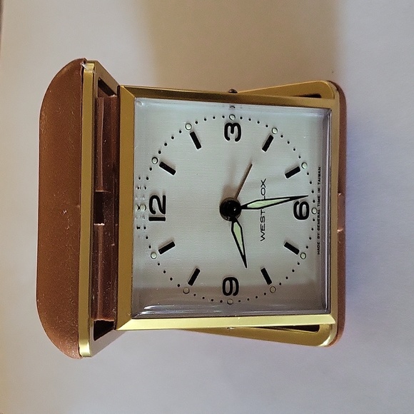 Westclox Wall Decor Vintage Westclox Travel Alarm Clock Wind Up Tan